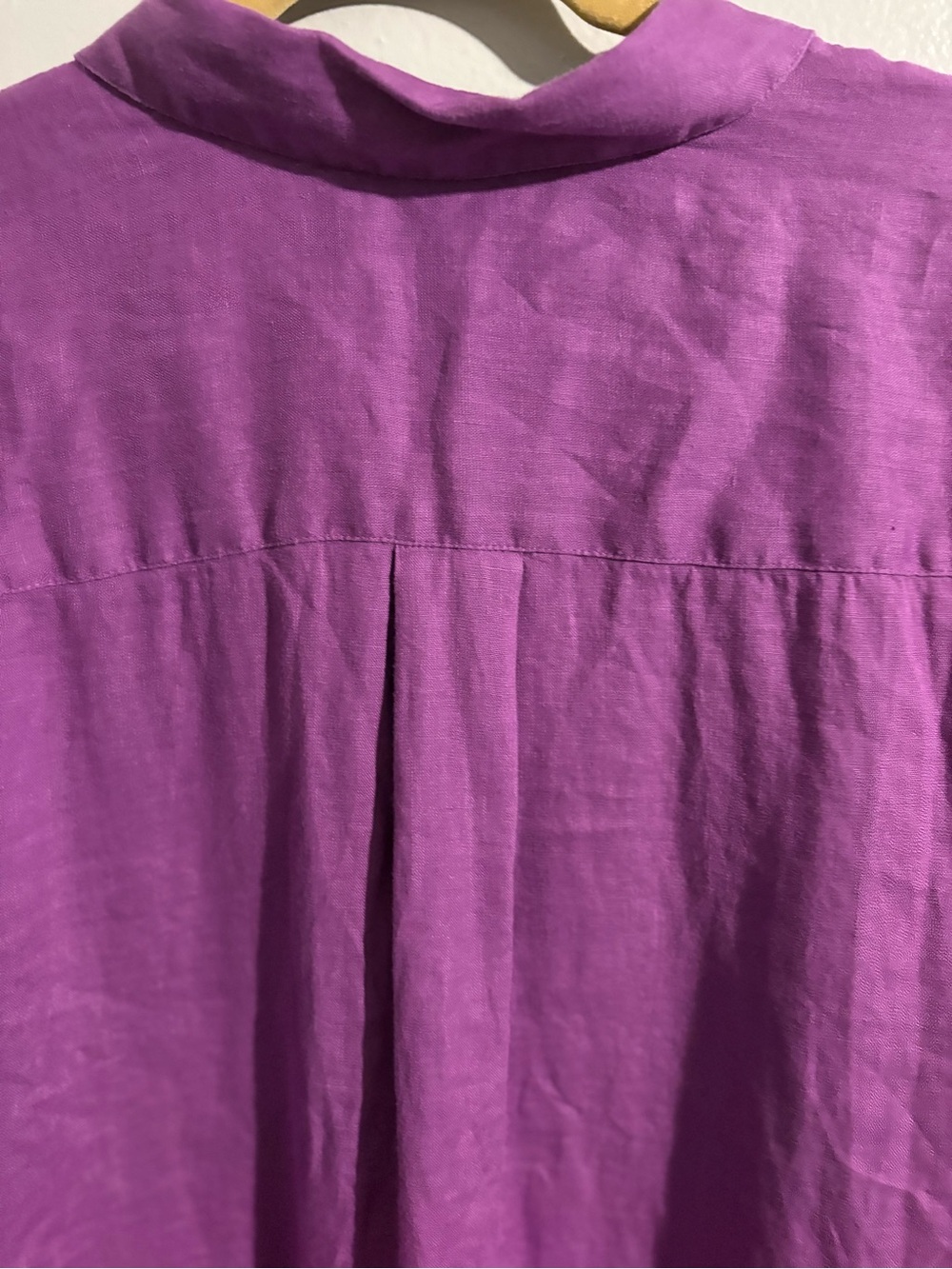 J Jill Love Linen Women’s 100% Linen Button Up Shirt In Sugarbeet Blouse Top - Picture 8 of 12